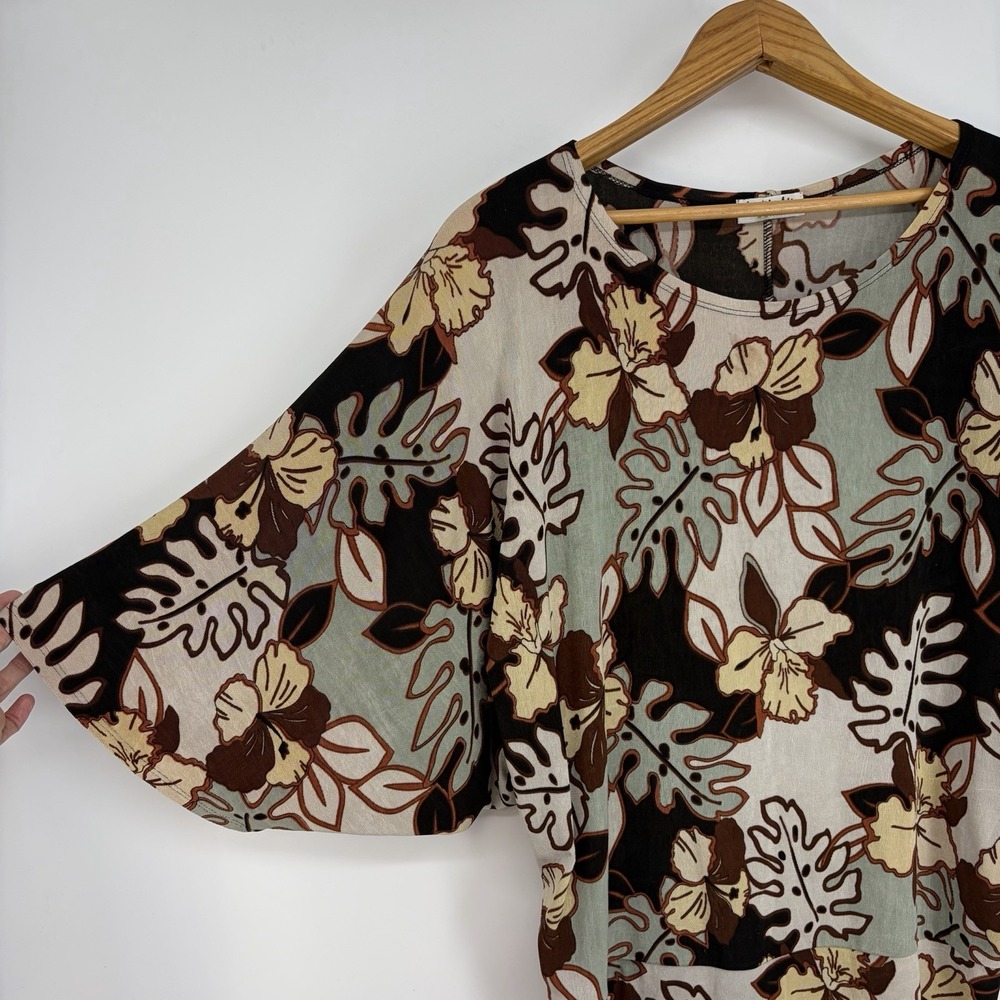 Vikki Vi Tunic Top Slinky Travel Stretch Womens 1X Cruise Art To Wear Resort - Picture 2 of 8